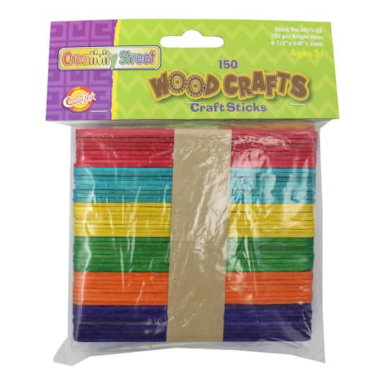 6 Packs: 12 Packs 150 ct. (10,8000 total) Creativity Street® Bright Hues Wood Crafts Sticks